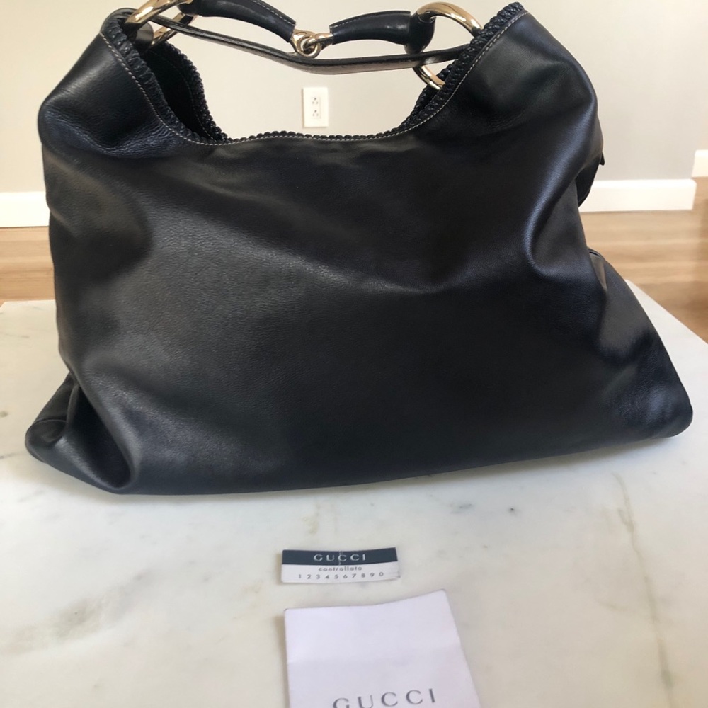 Gucci Large Horsebit Navy Blue Large Bag NWT